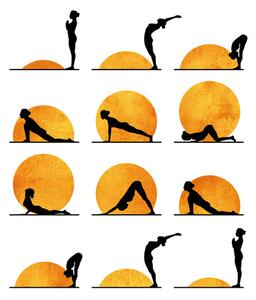 Umjetnički tisak Kubistika - Yoga sun, (40 x 60 cm)