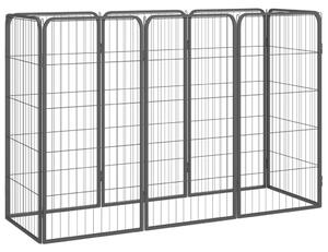 VidaXL Ograda za pse s 8 panela crna 50 x 100 cm čelik obložen prahom