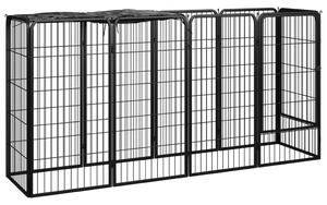 VidaXL Ograda za pse s 10 panela crna 50 x 100 cm čelik obložen prahom