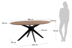 OVALNI STOL NOA 180 x 110 cm stol s završetkom oraha