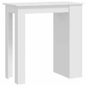 VidaXL Barski stol sa stalkom za pohranu bijeli 102x50x103,5cm iverica