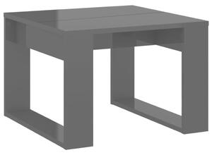 VidaXL Bočni stolić visoki sjaj sivi 50 x 50 x 35 cm od iverice