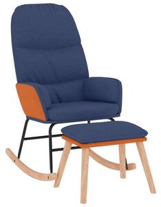 VidaXL Stolica za ljuljanje s osloncem za noge plava od tkanine
