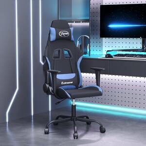 VidaXL Masažna igraća stolica od tkanine crno-plava