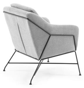 Fotelja Bidra u svijetlo sivoj boji s čeličnom strukturom
