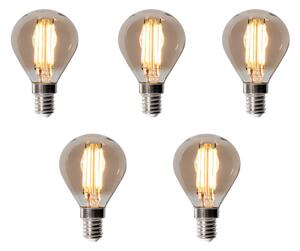 Set od 5 E14 prigušivih LED žarulja P45 Smoke 5W 470 lm 2200K