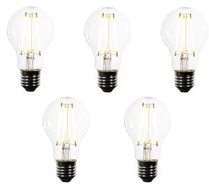 Set od 5 E27 LED žarulja A60 prozirne 2,2W 470 lm 3000K