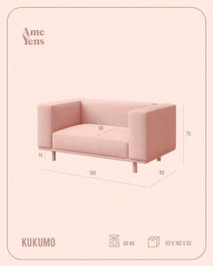 Ružičasta fotelja od bouclé tkanine Kukumo – Ame Yens