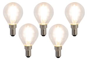 Set od 5 E14 LED žarulja s filamentom P45 4W 470 lm 2700K