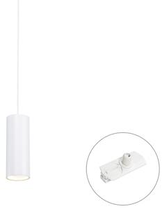 Dizajnerska viseća svjetiljka bijela uklj. adapter za šinu 1-fazni - Iconic Tubo