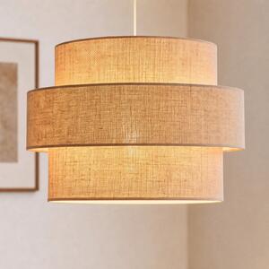 Duolla Prostorna viseća lampa, jutro, jednokružna, tkanina, E27, Smeđa / hrđa, spavaća soba, Tkanina / tekstil