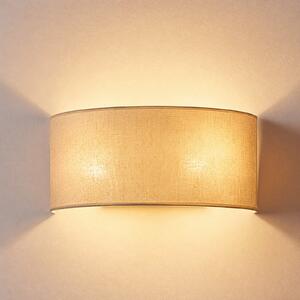 Duolla Zidna lampa Nature, krem, širina 40 cm, tkanina, nagib gore/dolje, Bež, Područje hodnika, Tkanina / tekstil