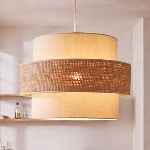 Duolla Prostorna viseća lampa, ekru/bež, jednokotrijebna, tkanina, E27, Bež, spavaća soba, Tkanina / tekstil