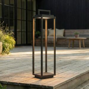 Lucande LED vanjska svjetiljka Elaja, crna, baterija, USB, prigušivanje, prigušiva, Crno, Metal
