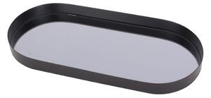 Crni pladanj s ogledalom PT LIVING Oval, širina 18 cm