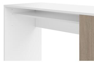 Bijeli radni stol u dekoru hrasta 114x50 cm Yale - TemaHome