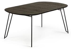 Crni blagovaonski stol na razvlačenje Kave Home Norfort, 170 x 100 cm