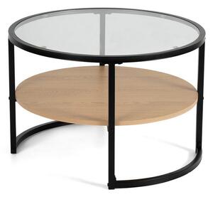 Crni/u prirodnoj boji okrugao stolić za kavu u dekoru hrasta ø 68 cm Zanu – Bonami Essentials