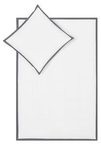 Bijelo-siva posteljina od pamučnog perkala Westwing Collection Joanna, 135 x 200 cm