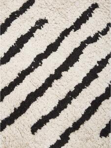 Bež-crni ručno tkani pamučni tepih Westwing Collection Fini, ø 120 cm