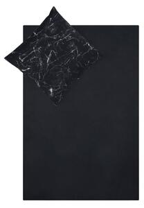 Crna pamučna posteljina Westwing Collection Malin, 155 x 220 cm