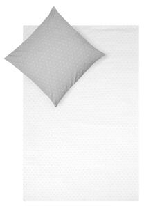 Bijelo-siva flanelna posteljina Fovere Betty, 135 x 200 cm