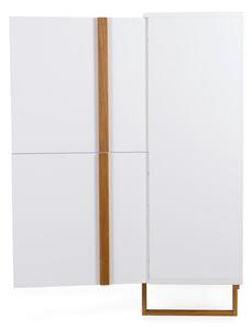 Bijela komoda s hrastovim nogama Tenzo Birka, 118 x 135 cm