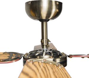 Industrijski stropni ventilator s lampom drvo od 100 cm - Vjetar