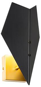Dizajnerska zidna lampa crna sa zlatom - Sinem