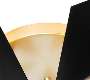 Dizajnerska stropna lampa crna sa zlatnim 5 svjetla - Sinem