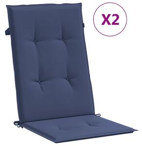 VidaXL Jastuci za stolice s visokim naslonom 2 kom modri od tkanine