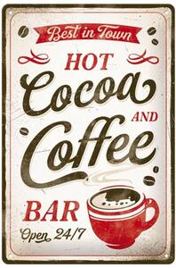 Metalni znak Hot Cocoa and Coffee, (20 x 30 cm)