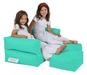 Atelier Del Sofa Vreća za sjedenje, Kids Double Seat Pouf - Turquoise