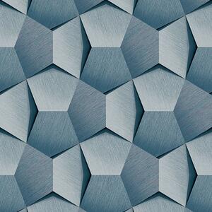 Geometrijska plava flis tapeta A54603 | Ljepilo besplatno