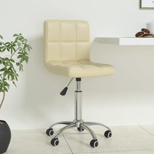VidaXL Okretna uredska stolica od umjetne kože krem