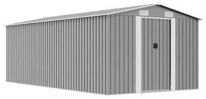 Vrtna kućica - Vrtno spremište 257 x 489 x 181 cm metalno sivo - Siva 257 x 489 x 181 cm