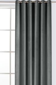 Tamno siva zavjesa za djelomično zamračenje od samta 140x250 cm Velto – Filumi