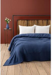 Tamno plavi prekrivač od muslina 220x250 cm Muslin – Mijolnir