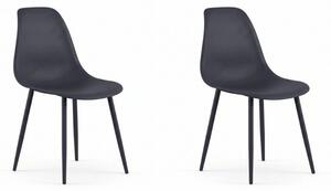 Set 2 kom plastičnih stolica OSAKA, antracit