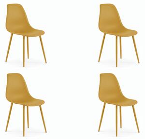 Set 4 kom plastičnih stolica OSAKA, boja senfa