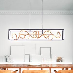 Paul Neuhaus LED viseća svjetiljka SELINA, crna i zlatna, duljina 110 cm, s prigušivačem, prigušiva, Crno, Dnevni boravak/blagovaonica, Aluminij