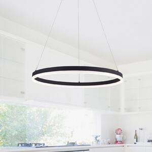 Paul Neuhaus LED viseća svjetiljka TITUS, antracit, Ø 60 cm, metal, prigušiva prekidačem,, Crno, Dnevni boravak/blagovaonica, Aluminij