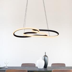 Paul Neuhaus Luster TWIST LED, crna, duljina 76 cm, metalni prekidač za prigušivanje, prigušiva, Crno, Dnevni boravak/blagovaonica, Aluminij