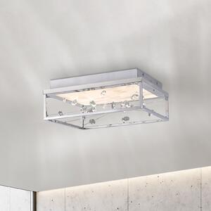 Paul Neuhaus SKINA LED stropna svjetiljka, krom, 40 cm, CCT, prigušiva, daljinski upravljač, prigušiva, Krom, Dnevni boravak/blagovaonica, Metal