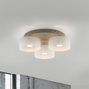 Paul Neuhaus Stropna svjetiljka MARIKA LED, bež/bijela, 40 cm, 3 žarulje, staklo, prigušiva, prigušiva, Bež, Dnevni boravak/blagovaonica, Staklo, Pokrivač okrugli izravno