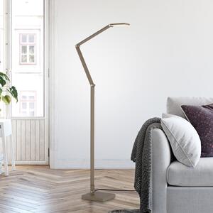Paul Neuhaus LED podna lampa SAMSKY, bronca, visina 161 cm, metalni prigušivač na dodir, prigušiva, Bronca / stari mesing, Dnevni boravak/blagovaonica, Aluminij
