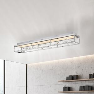Paul Neuhaus SKINA LED stropna svjetiljka, krom, 112 cm, CCT, prigušiva, daljinski upravljač, prigušiva, Krom, Dnevni boravak/blagovaonica, Metal