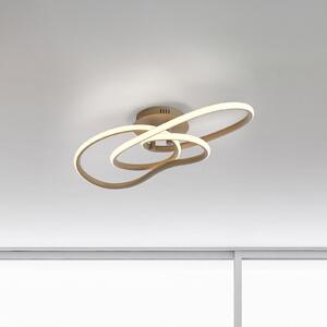 Paul Neuhaus LED stropna svjetiljka TWIST, bež, duljina 90 cm, metal, s prigušivačem, prigušiva, Bež, Dnevni boravak/blagovaonica, Aluminij