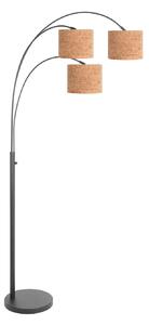 Steinhauer Podna lampa Sparkled Light, crno/smeđa, 180 cm, pluto, 3 žarulje., Smeđa / hrđa, Dnevni boravak/blagovaonica, Ostalo