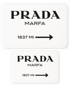 Bijele od samta kupaonske prostirke u setu 2 kom 60x100 cm Prada – Mila Home